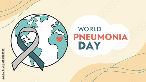 Social media campaign banner showing a child wearing an oxygen mask gently held by caring hands, blue medical palette, text “12 November – Every Breath Counts”