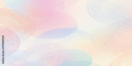 Soft Pastel Abstract Digital Art Background With Gentle Overlapping Circular Swirls In Pink Blue And Cream Tones For Serene Wallpaper Design