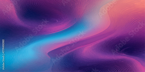 Ethereal Purple Pink Teal Gradient Swirling Wave Flow Abstract Digital Art Background Design
