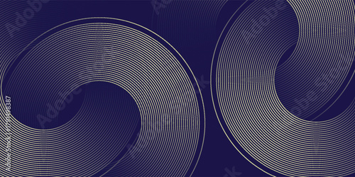 abstract blue gold stripe line, geometric circle texture background, futuristic technology, retro styled concept