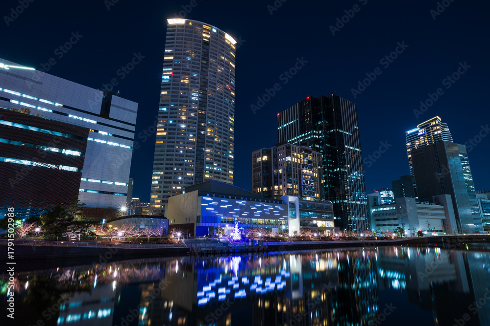 Fototapeta premium 日本の都市風景 大阪夜景 中之島