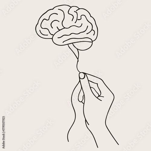 Conceptual Illustration of Mental Fragility Emotional Control or The String of Consciousness