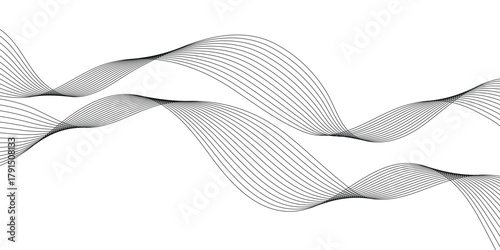 abstract creative black blend wave line design for banner, poster, background.