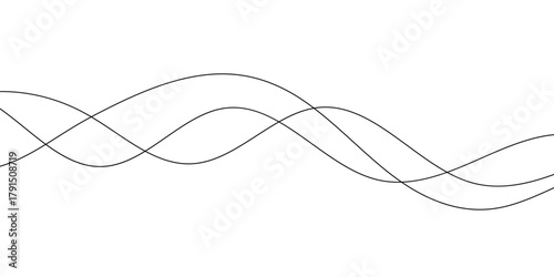 abstract creative black thin wave line art for banner, poster, background.