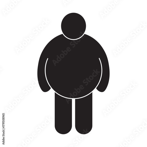 flat icon vector of fat person