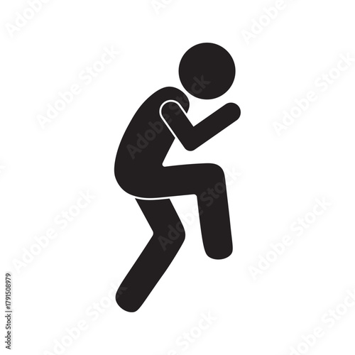 flat icon vector of a person walking slowly sneaking