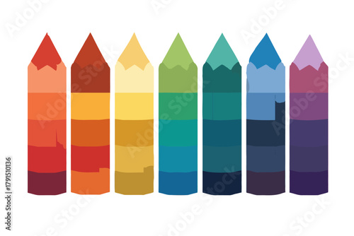 Colorful Geometric Vector Design of Pencils