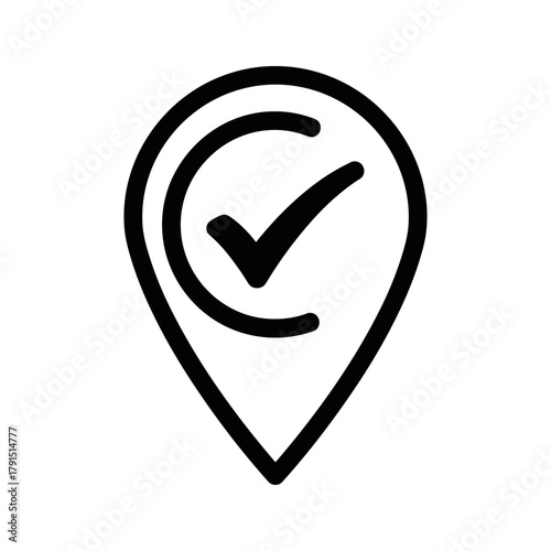 Location pin icon with check mark