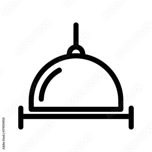 Simple line icon of a cloche or food cover on a stand