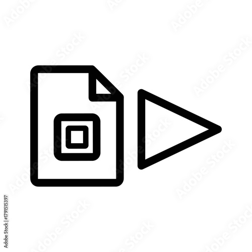 Document with qr code and play button