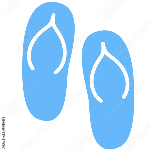 Sandals Icon Vector Ideal for summer, beach, vacation, resort amenities, casual footwear, and spa themes