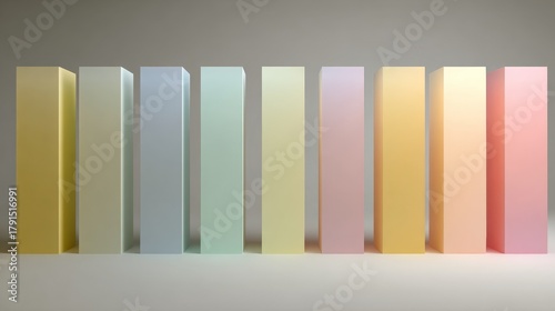 3d rectangular panels in different colors