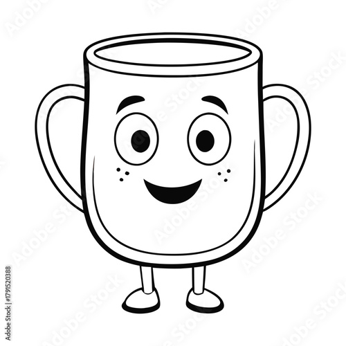 A stylized tea mug coloring page featuring an elegant cup with artistic patterns, steam swirls, and creative designs—perfect for relaxing, cozy, and mindful coloring fun.
