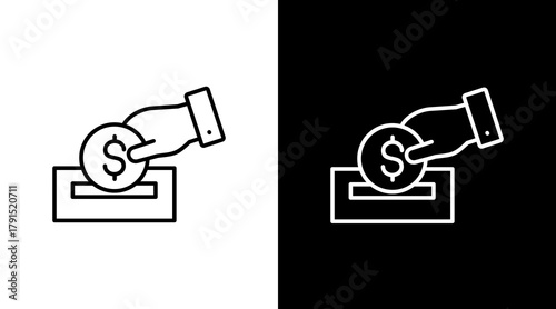 Donation  White Icon Set Design