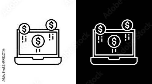 Passive Income  White Icon Set Design