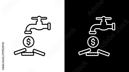 Passive Income  White Icon Set Design