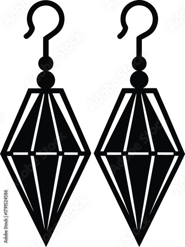 Elegant diamond stud earrings icon with gemstone sparkle