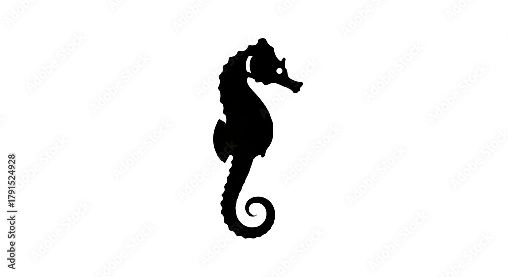 Naklejka premium Seahorse silhouette vector illustration design element