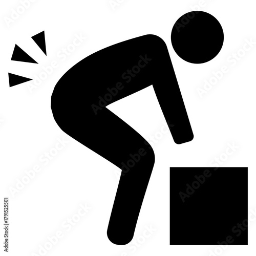 Person Lifting Heavy Object Vector Icon