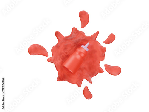 splashing sauce icon 3d illustration render