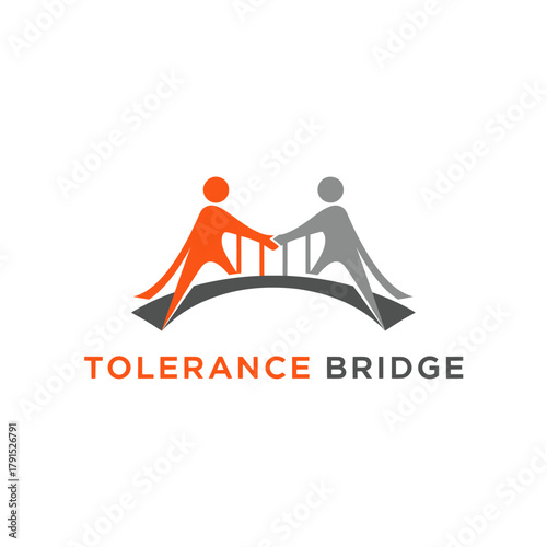 Abstract People Handshake Bridge Connection Logo