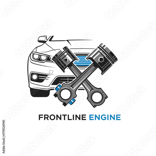 Frontline Engine Pistons Automotive Logo