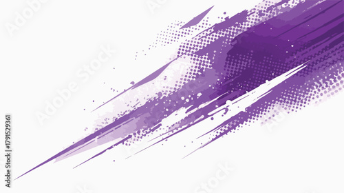 Pincelada abstrata roxa e vibrante com textura em vetor sobre fundo branco, design moderno.