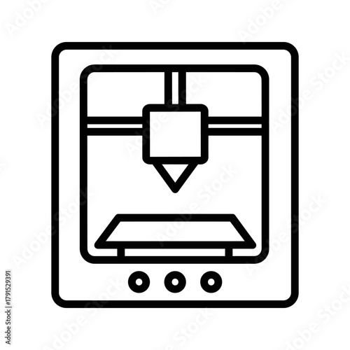 3d printer icon inside a frame