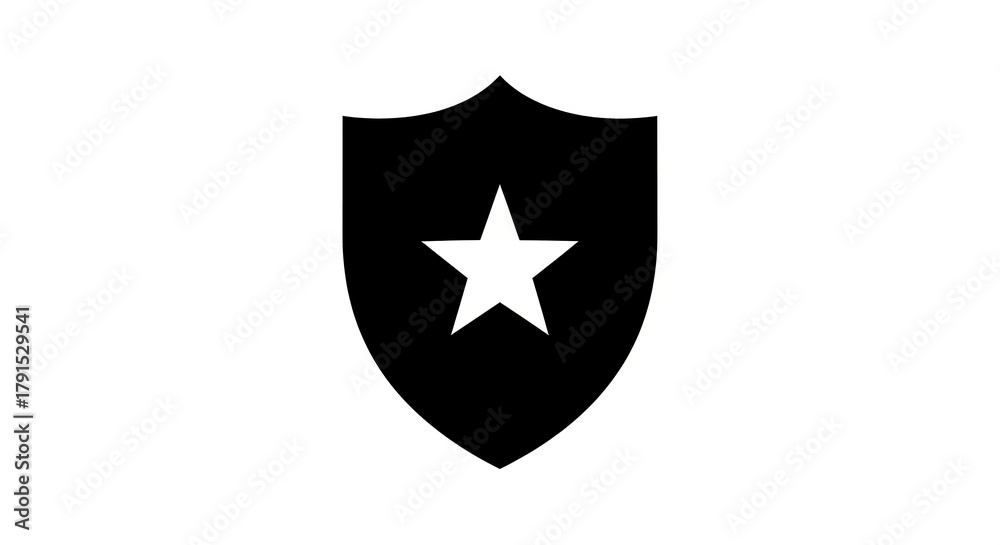 Fototapeta premium Shield emblem with star symbol isolated