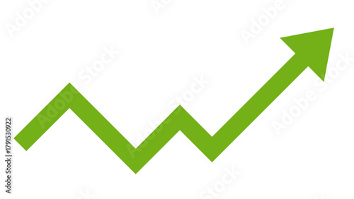 Blue and green 3D vector arrows pointing up, successful business choice icons or check mark symbols