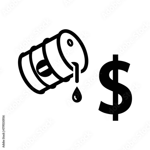 Oil barrel leaking dollar sign