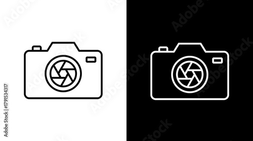 Digital Camera White Icon Set Design