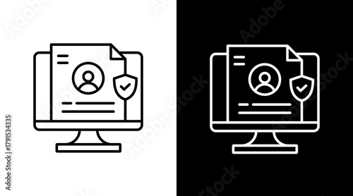 Digital Identity White Icon Set Design