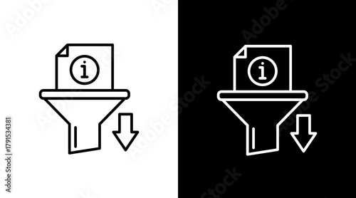 Information Filtering White Icon Set Design