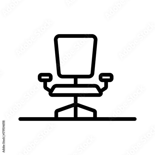 Vector black line icon for Chair