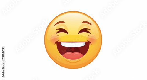 Laughing Face Emoji with Closed Eyes and Wide Open Mouth.
