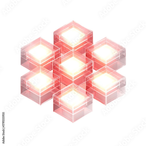 Glowing Pixel Blocks HUD Interface PNG Transparent