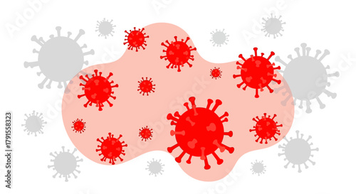 Red Virus Cell Bacteria Background
