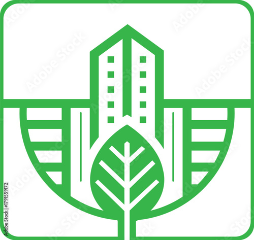 Building Tree Real Estate Logo Vector City Growth Template Design