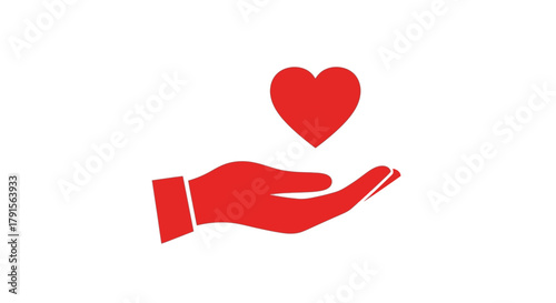 Donation and Love Concept with Hand and Heart