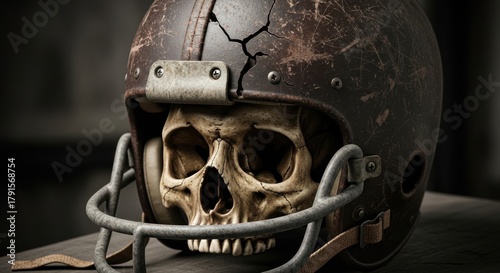 Morbidezza Atletica: Cranio nell'Elmetto da Football con un Tocco di Crudelt? e Mistero