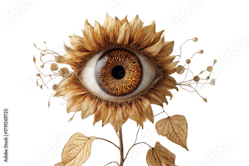 Fantasy Sunflower Eye Concept Art Illustration