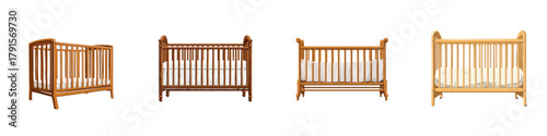 Charming wooden cribs showcasing cozy nursery essentials, perfect for creating a safe and stylish haven for newborns and infants.