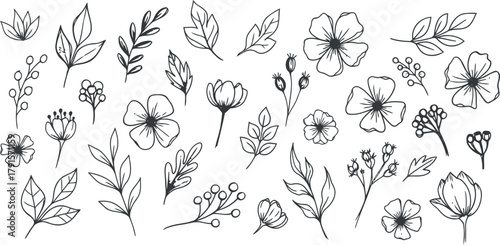 Vector Illustration of Textured Grunge Ink Splatter & Distressed Abstract Shapes Set