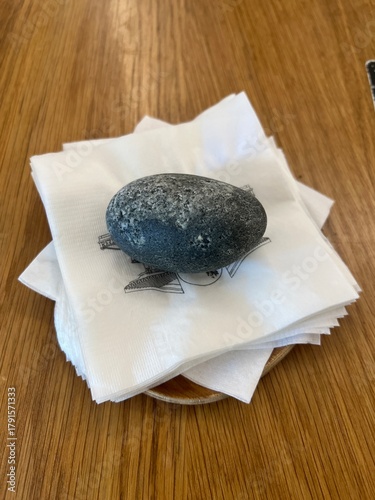 Stone on a napkins