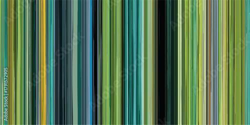 Uma composição abstrata vibrante de listras verticais em tons de verde, azul e amarelo, criando um fundo dinâmico e moderno.