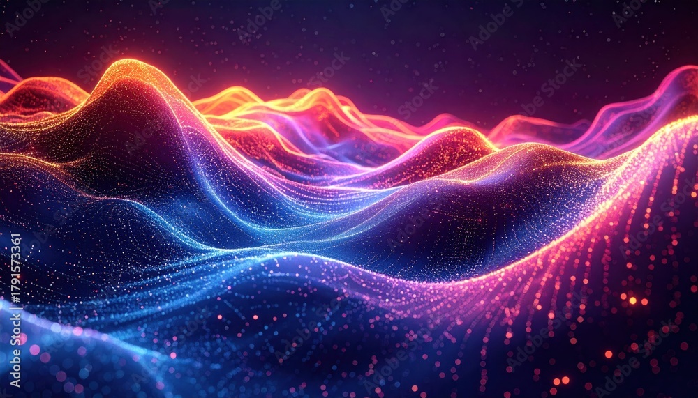 Obraz premium Abstract colorful digital landscape