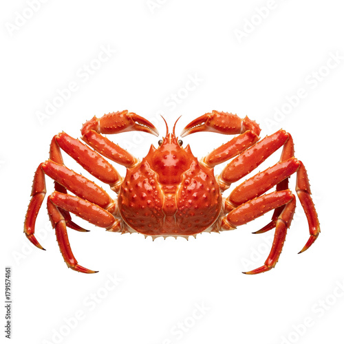 Bright orange spider crab isolated on transparent background