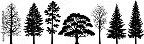 silhouette tree set
