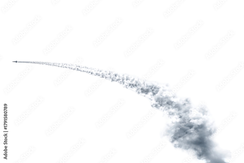 Obraz premium White Aircraft Condensation Trail with Soft Fade Isolated